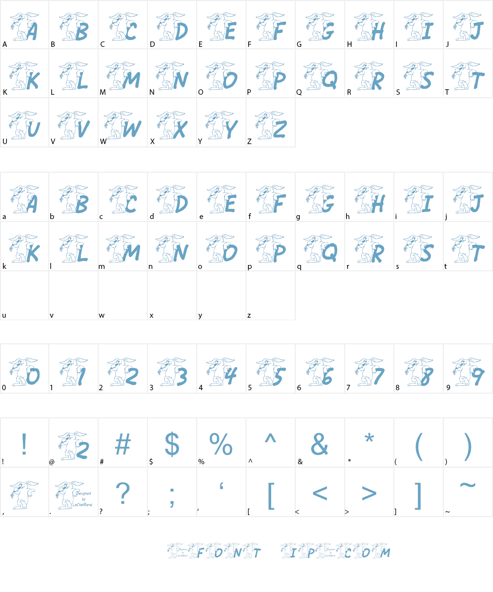 LCR Bunny Brunch Font Character